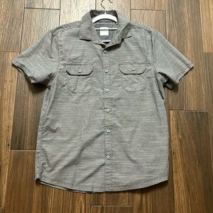 Essex Crossing Men M Shirt Gray Short‎ Sleeve Button Down